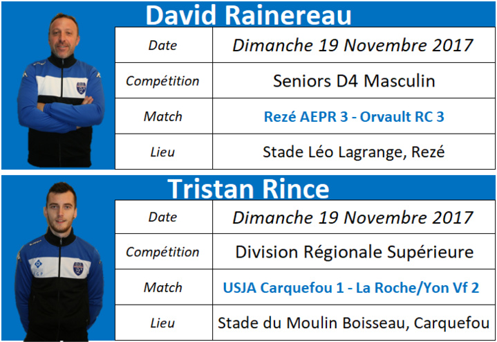 Où sont nos arbitres : Week-end du 18 et 19 Novembre 2017
