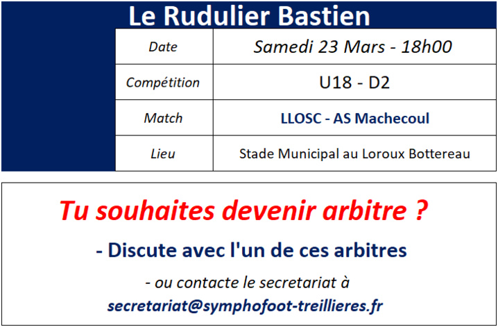 Où sont nos arbitres : Week-end des 23 et 24 Mars 2019