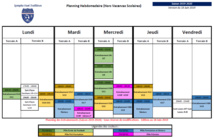 Planning des entraînements - Saison 2019-2020