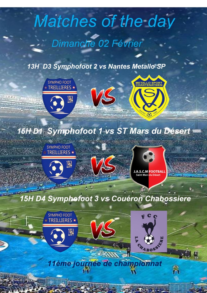 Les matchs seniors du Week-end