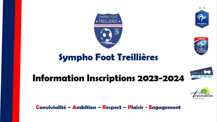 Informations inscriptions saison 2023-2024 Informations inscriptions saison 2023-2024