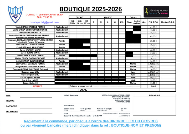 La Boutique des Hirondelles 2025-2026