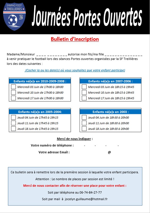 Ecole de Football : Portes ouvertes en juin !