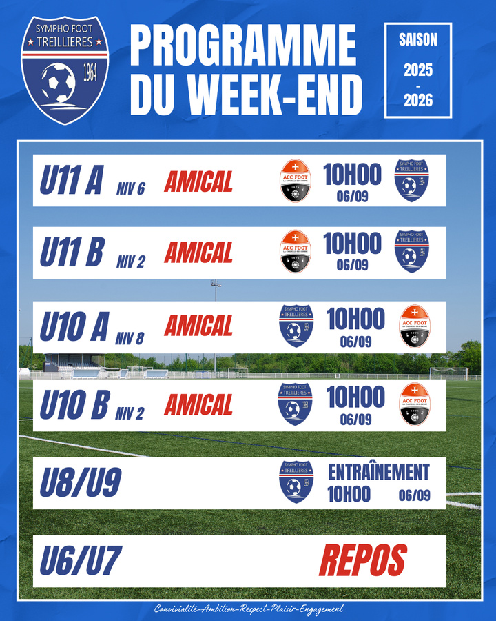 Le programme du week-end (du 5 au 8 septembre)