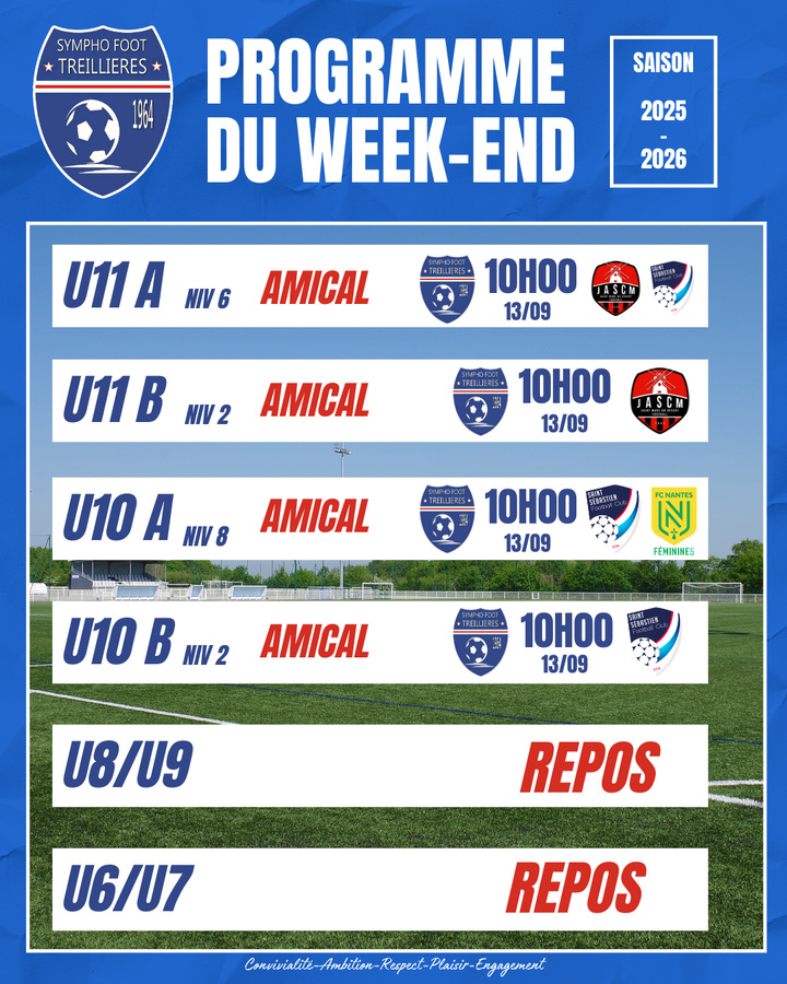 Le programme du week-end ! (12 au 15 septembre)