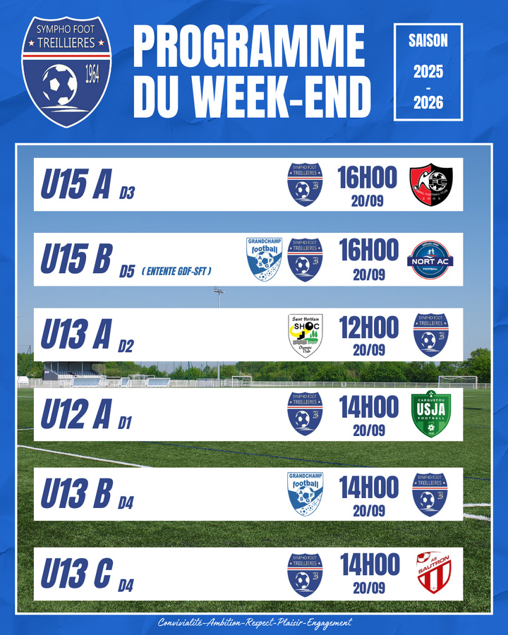 Le programme du week-end ! (19-22 septembre)