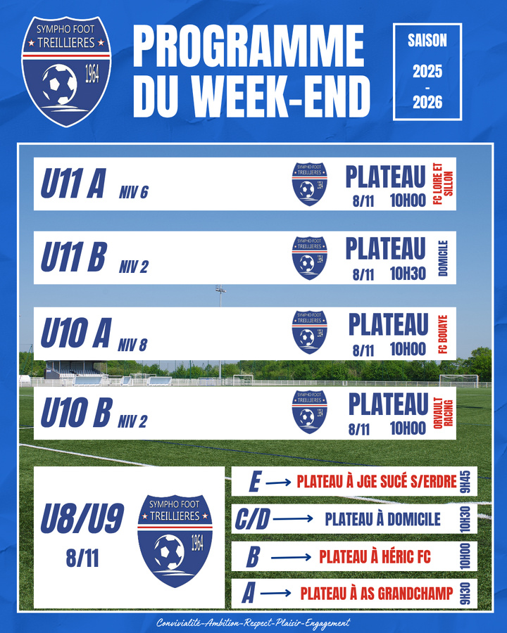 Le programme du week-end ! (7 au 10 novembre)