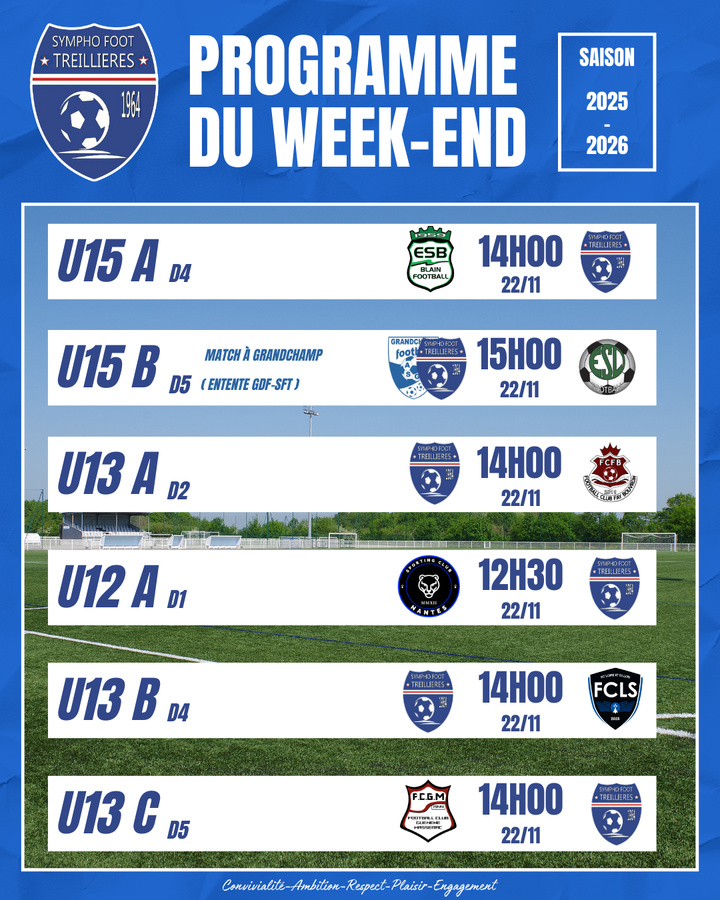 Le programme du week-end ! (21 au 24 novembre)