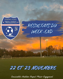 Les résultats du week-end ! (22 et 23 novembre)