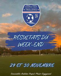 Les résultats du week-end ! (29 et 30 novembre) Les résultats du week-end ! (29 et 30 novembre)