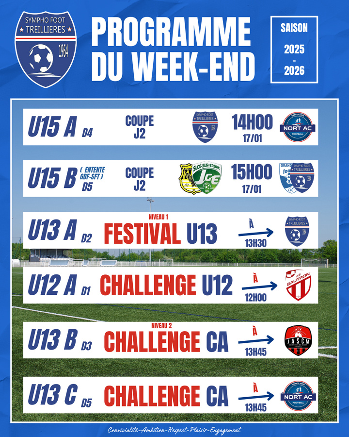 Le programme du week-end ! (16 au 19 janvier)