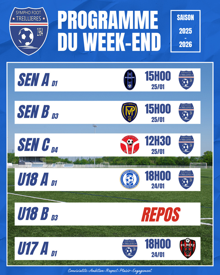 Le programme du week-end ! (23 au 26 janvier)