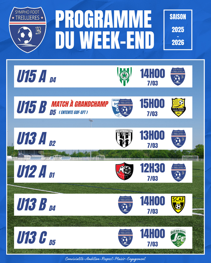 Le programme du week-end ! (6 au 9 mars)