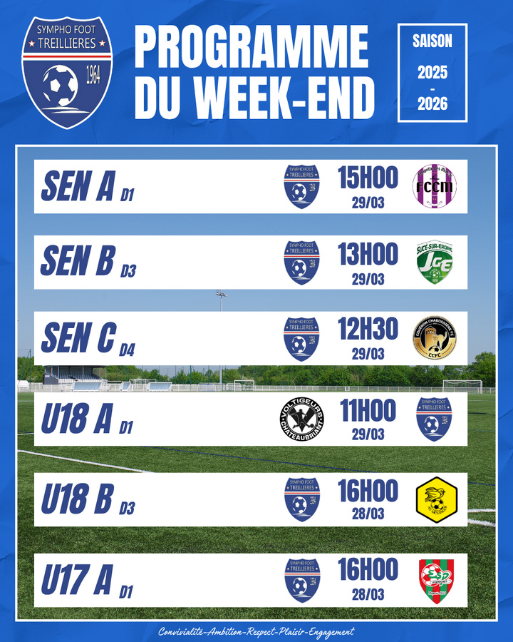 Le programme du week-end ! (27 au 30 mars)