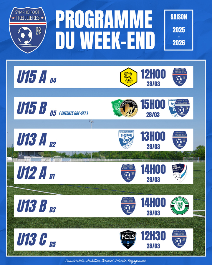 Le programme du week-end ! (27 au 30 mars)