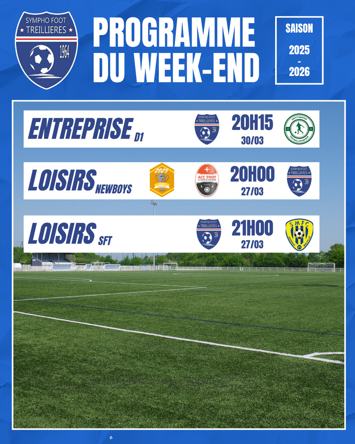 Le programme du week-end ! (27 au 30 mars)