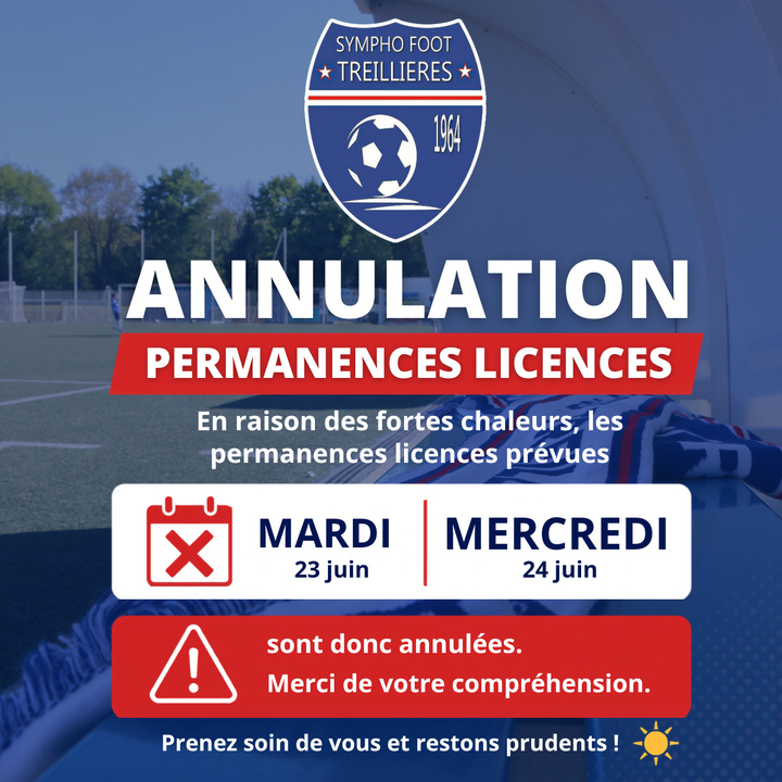 📢 ANNULATION · PERMANENCES LICENCES 🚫 📢 ANNULATION · PERMANENCES LICENCES 🚫