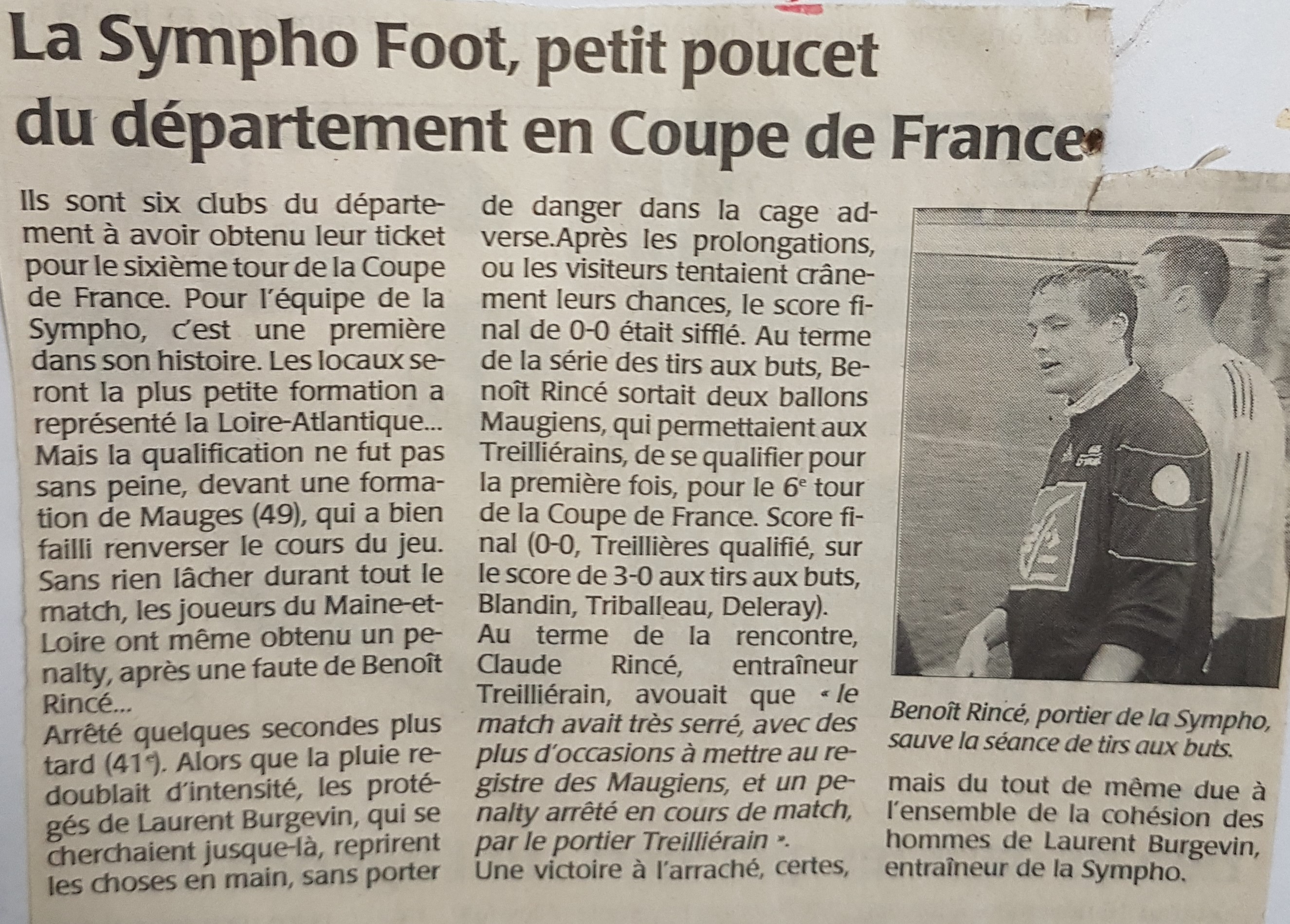 SF Treillières - SCO Angers : Il y a 10 ans ...