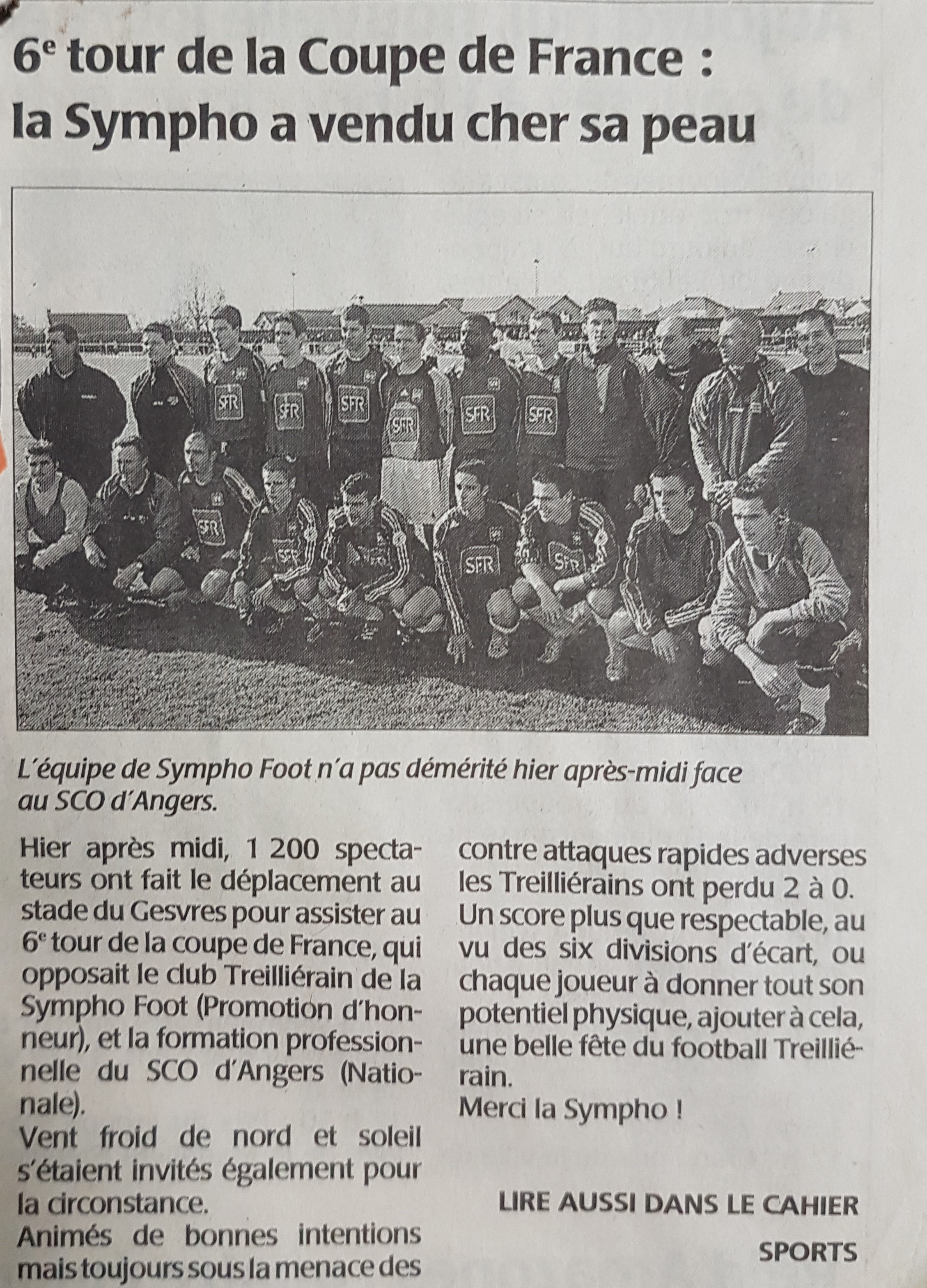 SF Treillières - SCO Angers : Il y a 10 ans ...