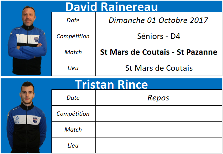 Où sont nos arbitres : Week-end du 30 Septembre et 01 Octobre 2017