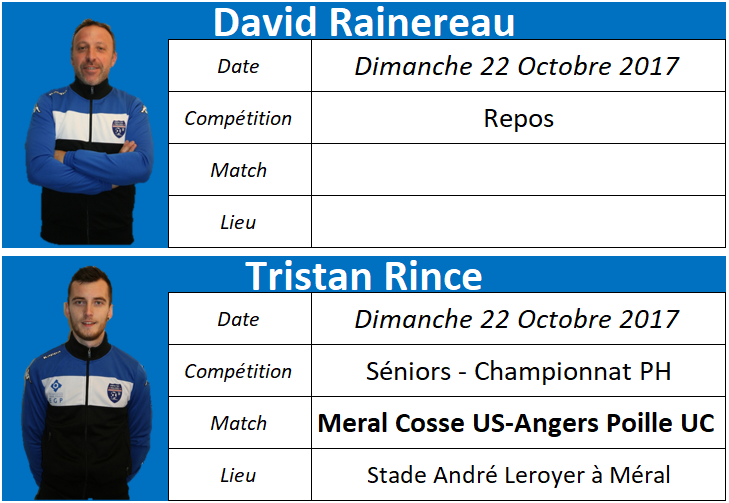 Où sont nos arbitres : Week-end des 21 et 22 Octobre 2017