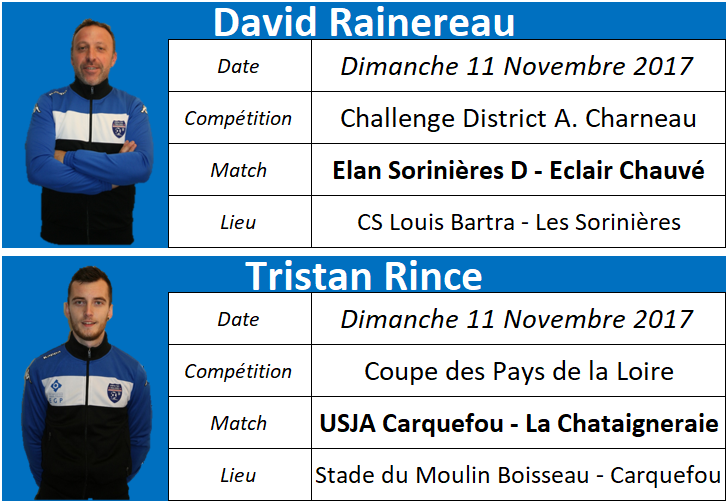 Ou sont nos arbitres : Week-end du 11 et 12 Novembre 2017