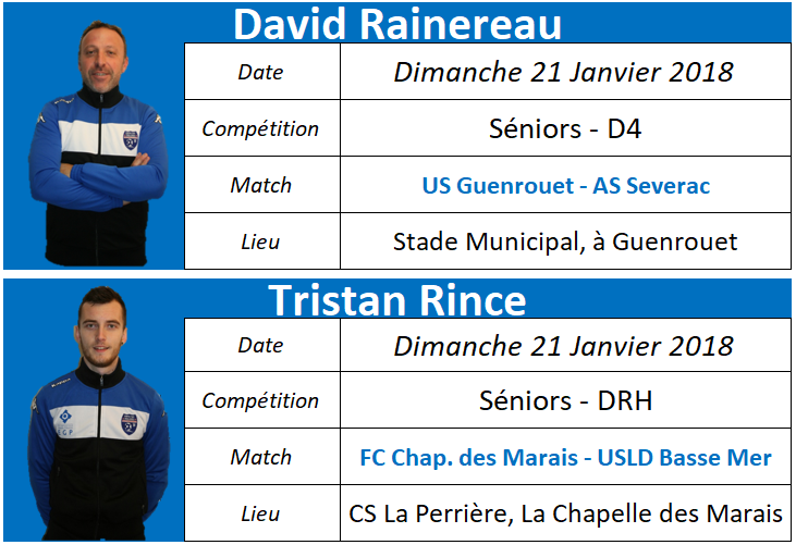 Où sont nos arbitres : Week-end des 20 et 21 Janvier 2018