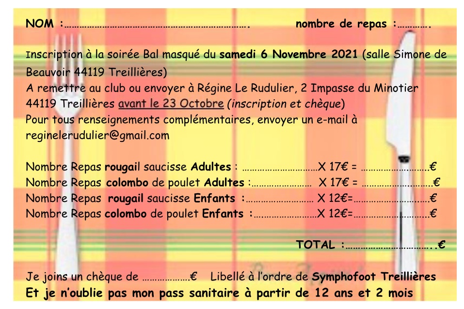 Soirée "Au bal masqué" Samedi 6 Novembre ! 