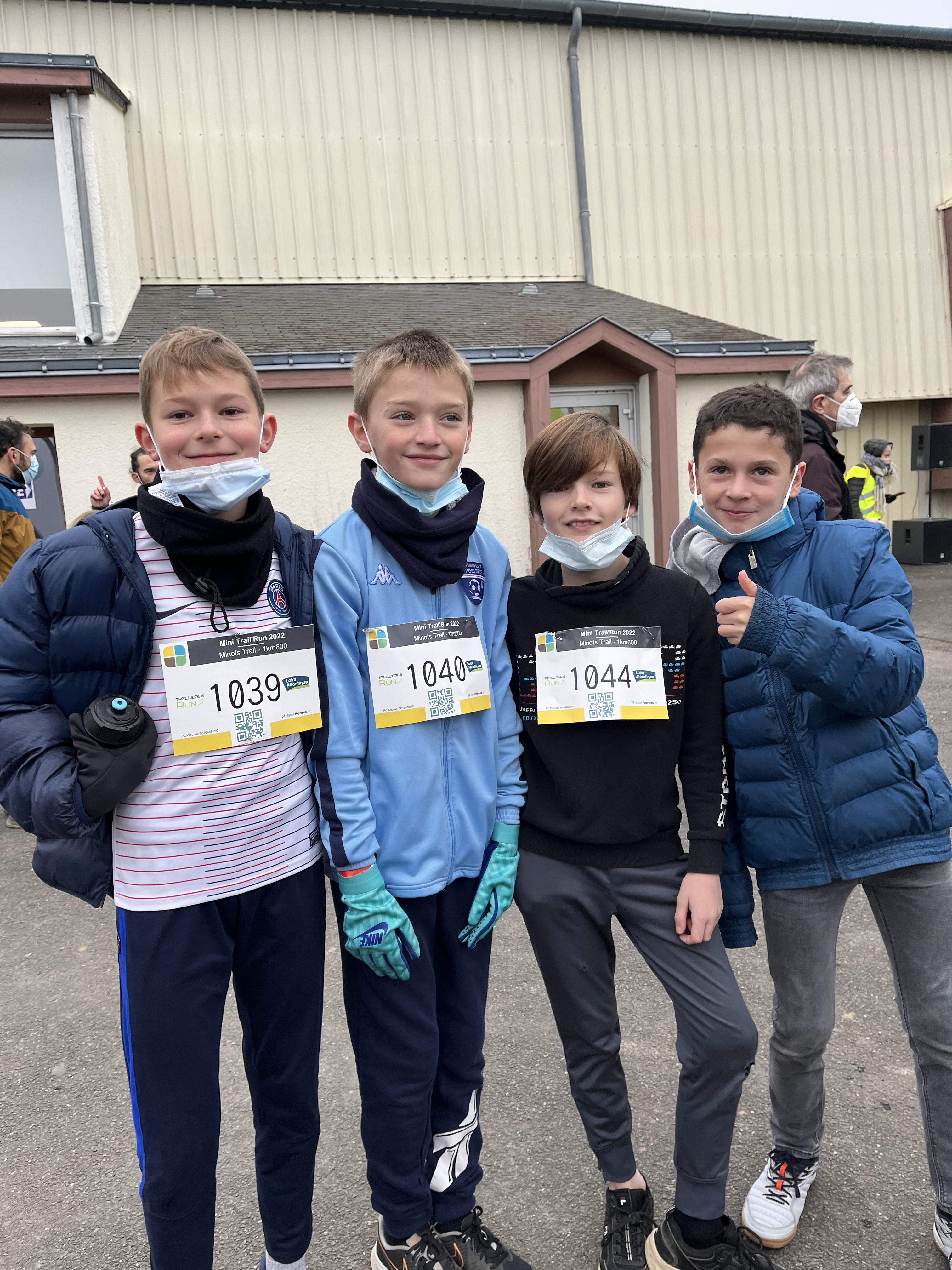 Dimanche 23 janvier: des joueurs U12 de la Symphofoot participent au 1km600 trail & run de Treillières!