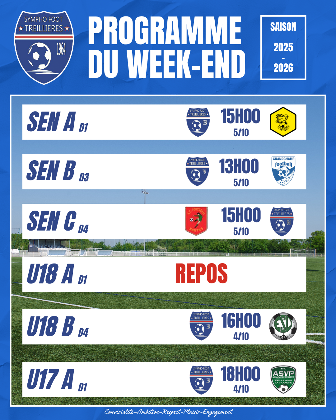 Le programme du week-end ! (3 au 6 octobre)