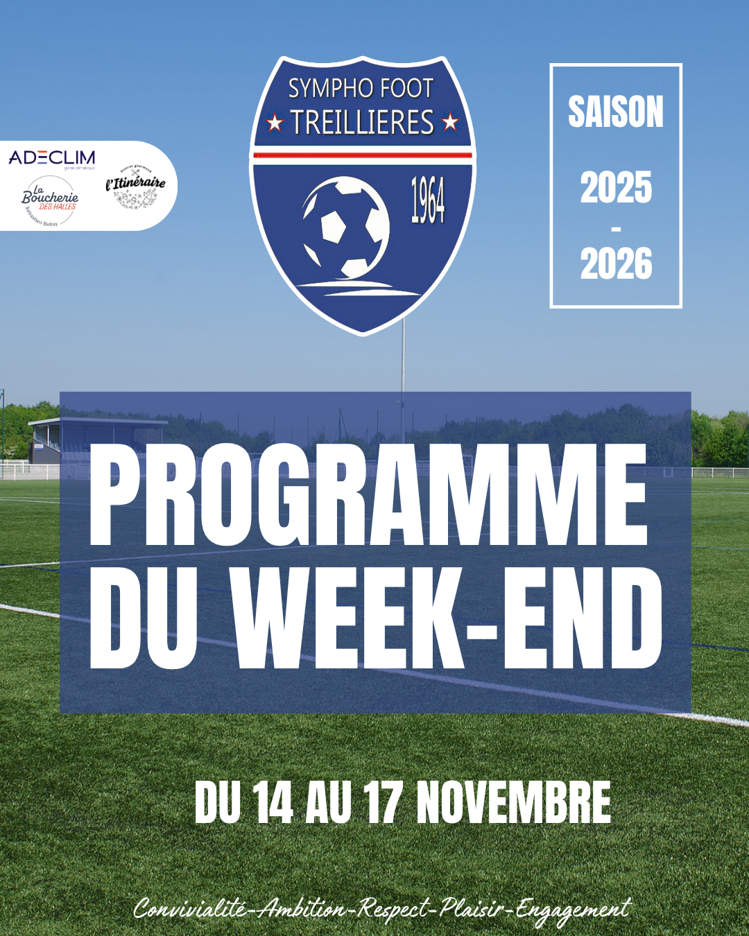 Le programme du week-end ! (14 au 17 septembre)