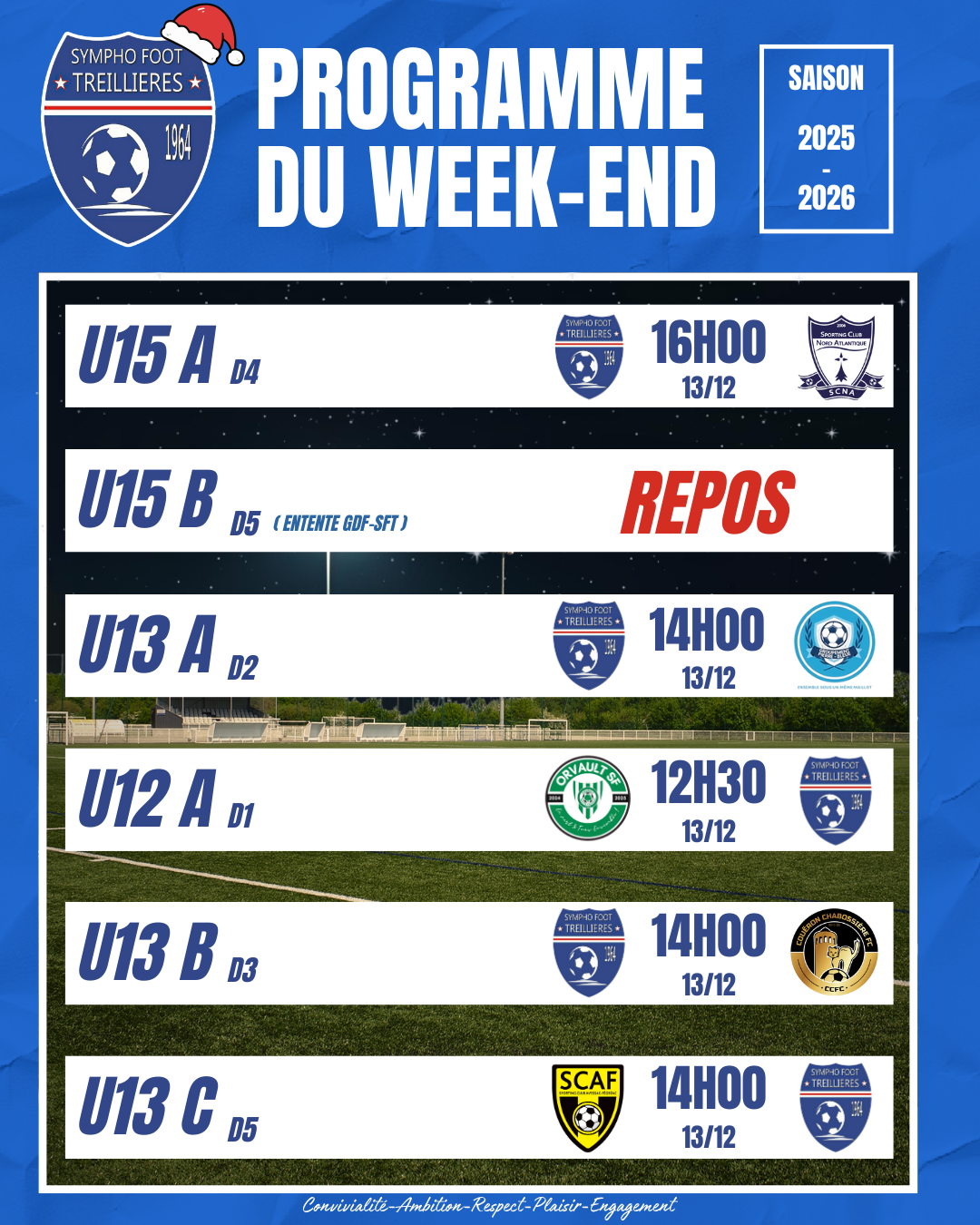Le programme du week-end ! (12 au 16 novembre)