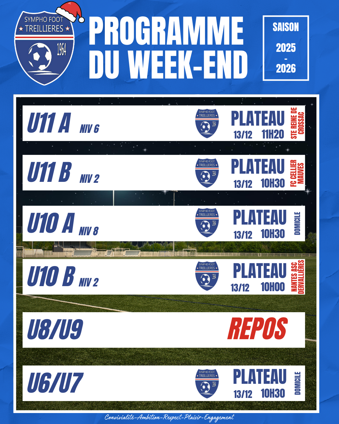 Le programme du week-end ! (12 au 16 novembre)