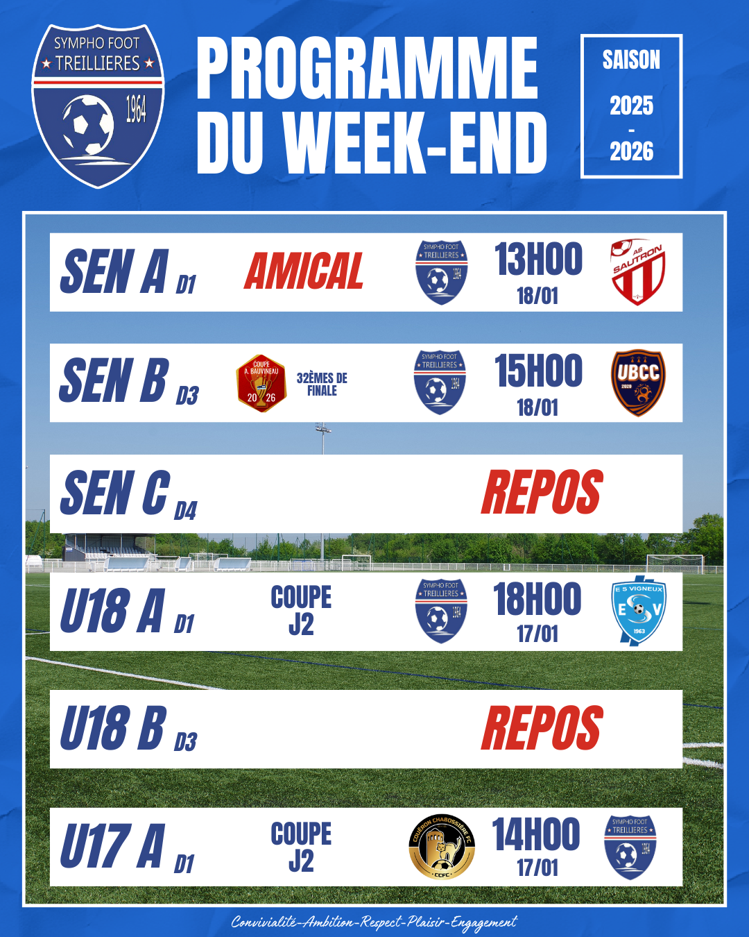 Le programme du week-end ! (16 au 19 janvier)