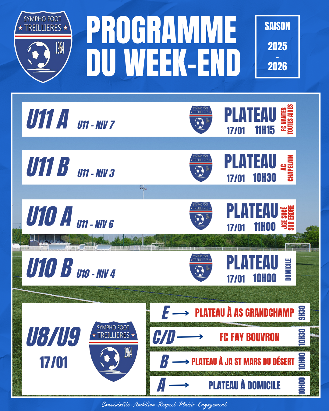 Le programme du week-end ! (16 au 19 janvier)