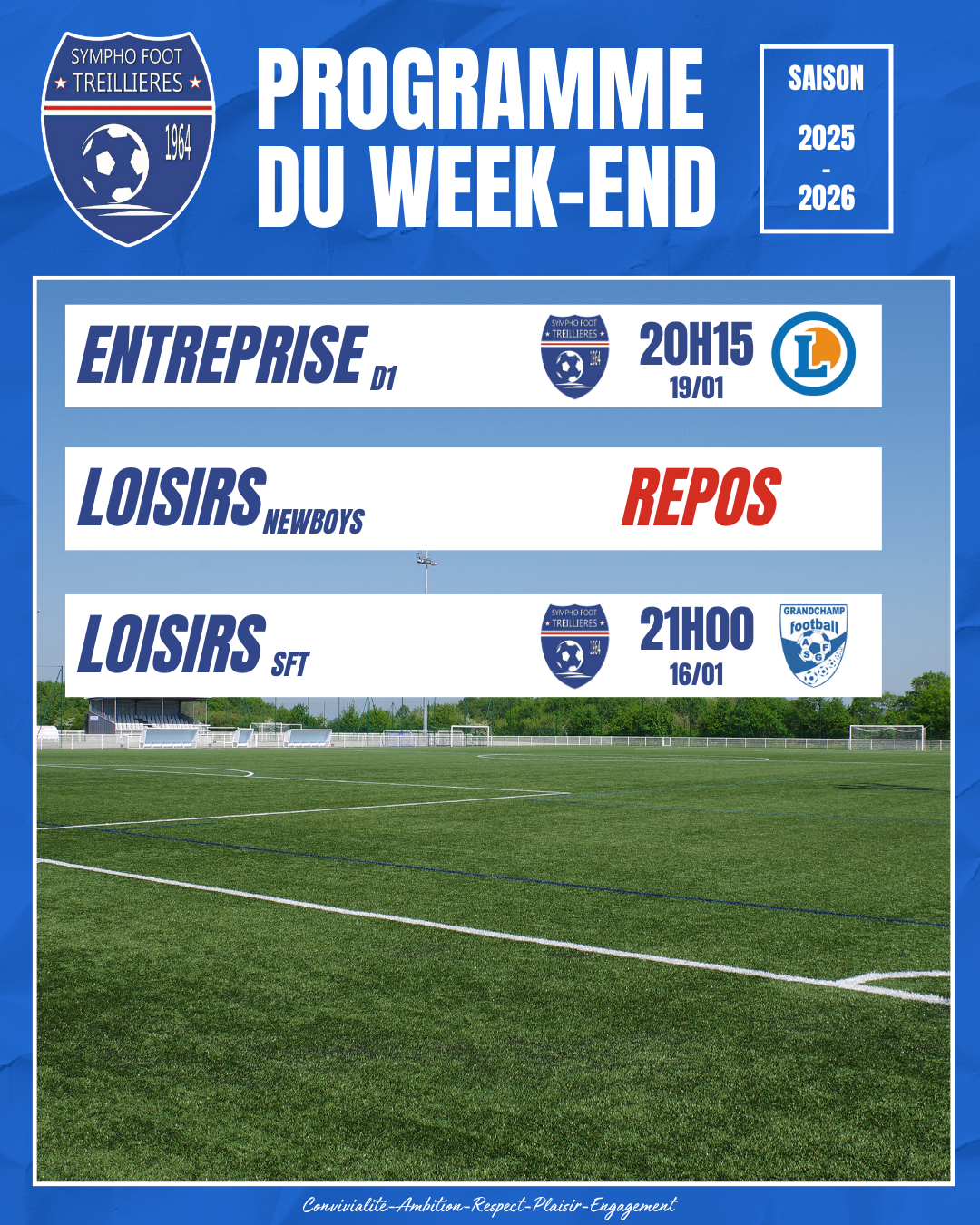 Le programme du week-end ! (16 au 19 janvier)