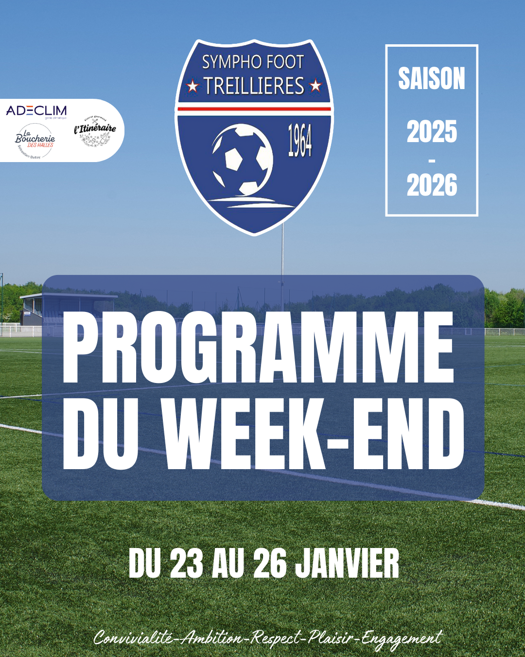 Le programme du week-end ! (23 au 26 janvier)