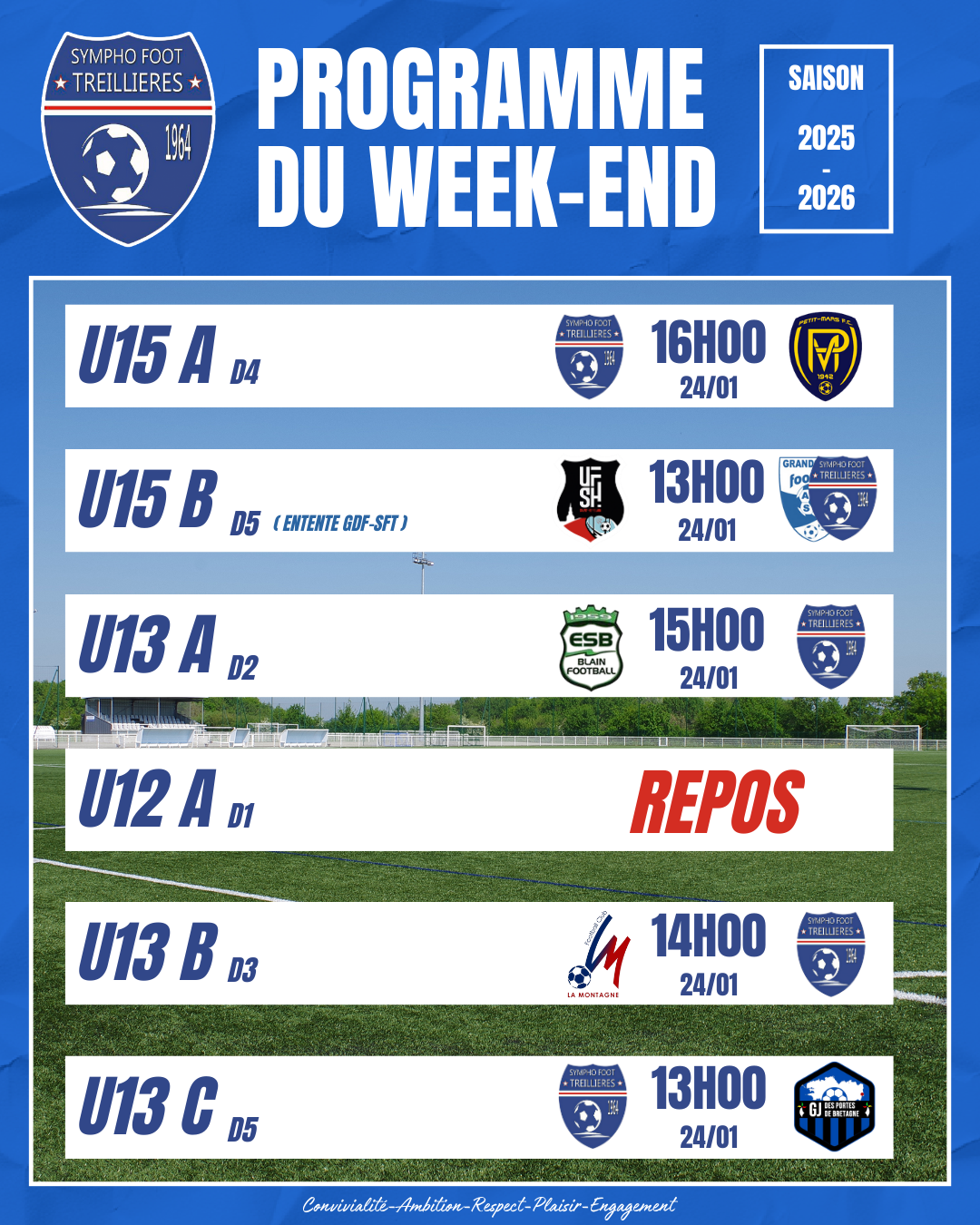 Le programme du week-end ! (23 au 26 janvier)