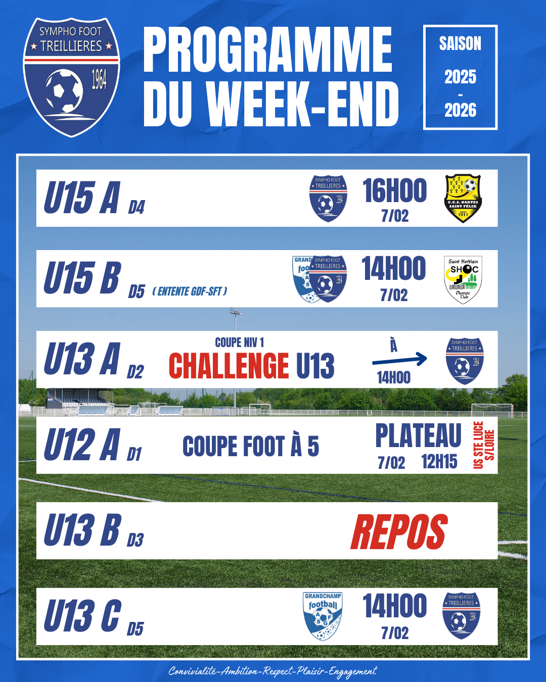 Le programme du week-end ! (6 au 9 février)