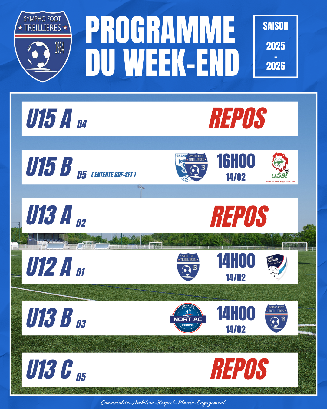 Le programme du week-end ! (13 au 15 février)