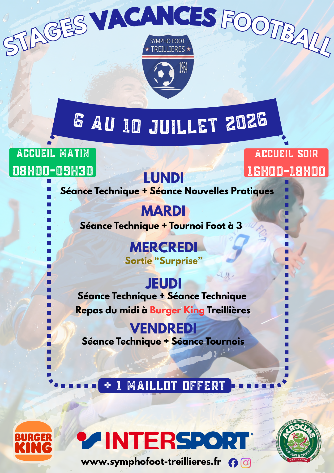 Stages Vacances Football 2026 : Le programme