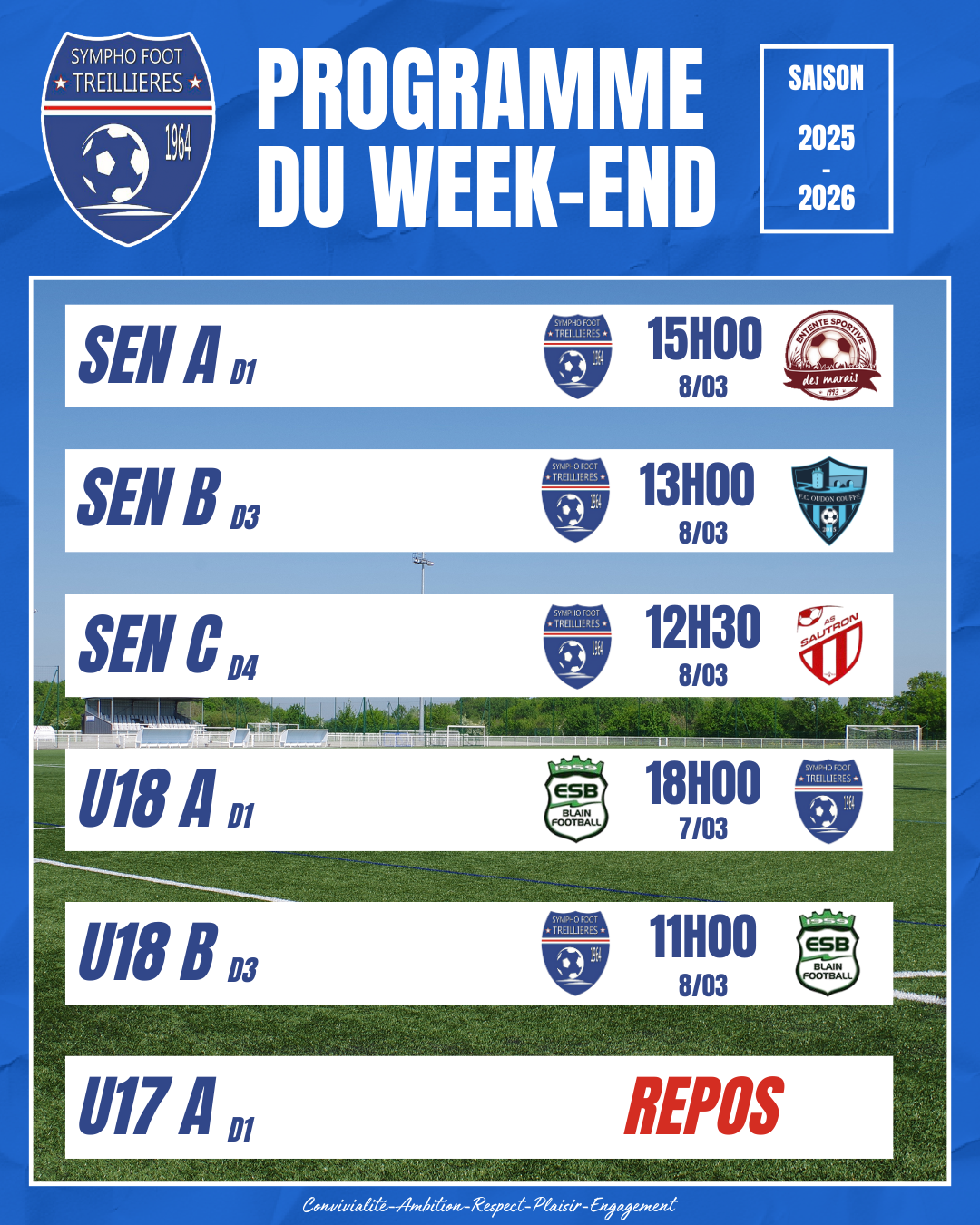 Le programme du week-end ! (6 au 9 mars)