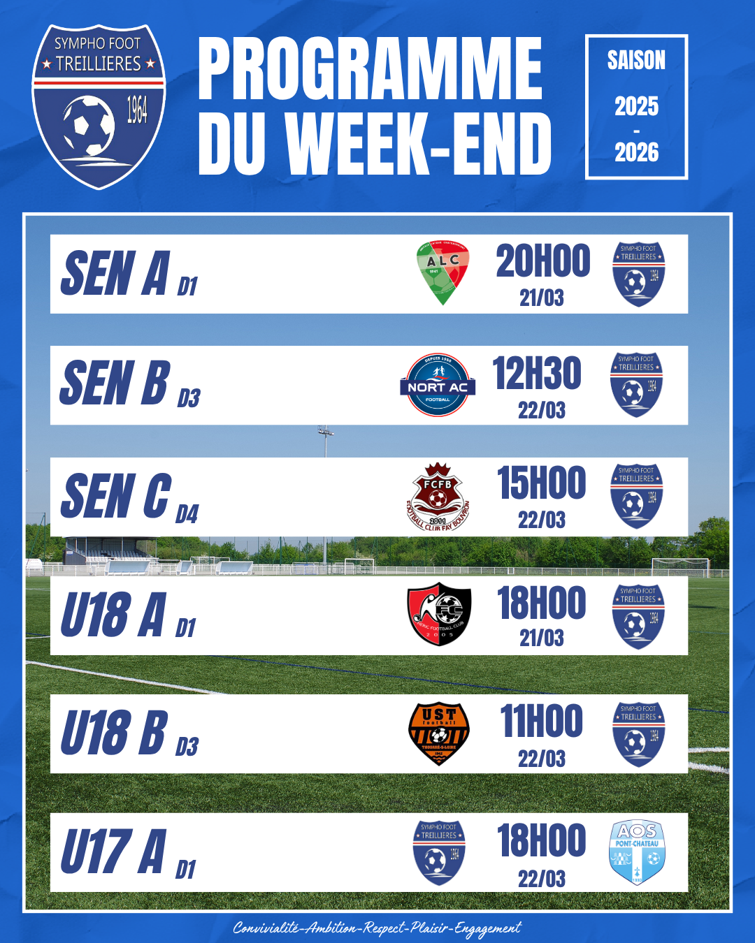 Le programme du week-end ! (20 au 23 mars)