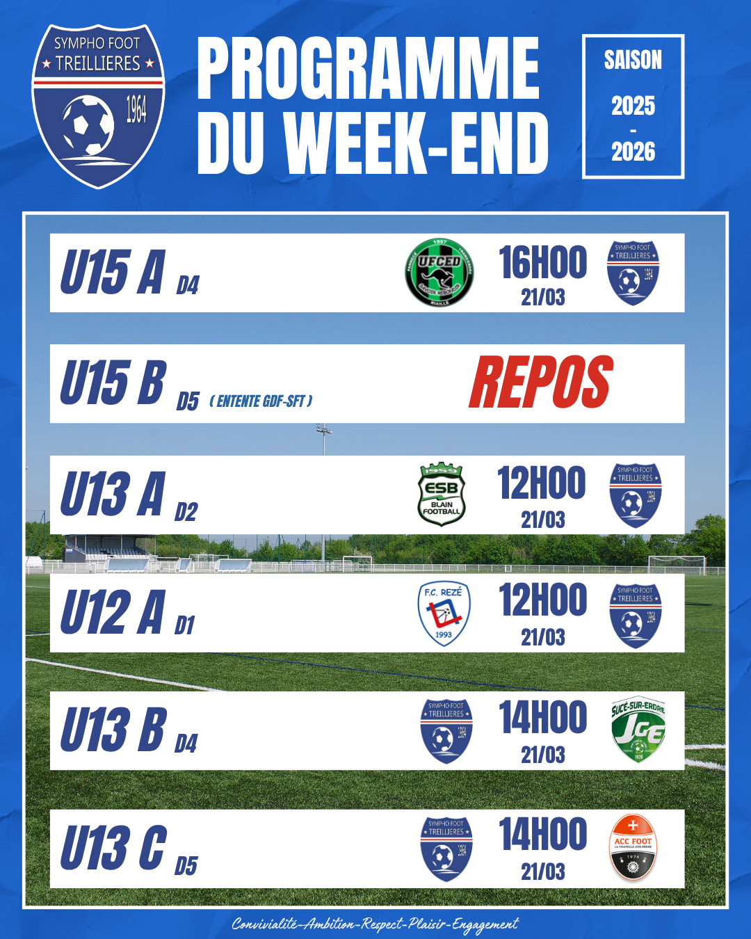 Le programme du week-end ! (20 au 23 mars)
