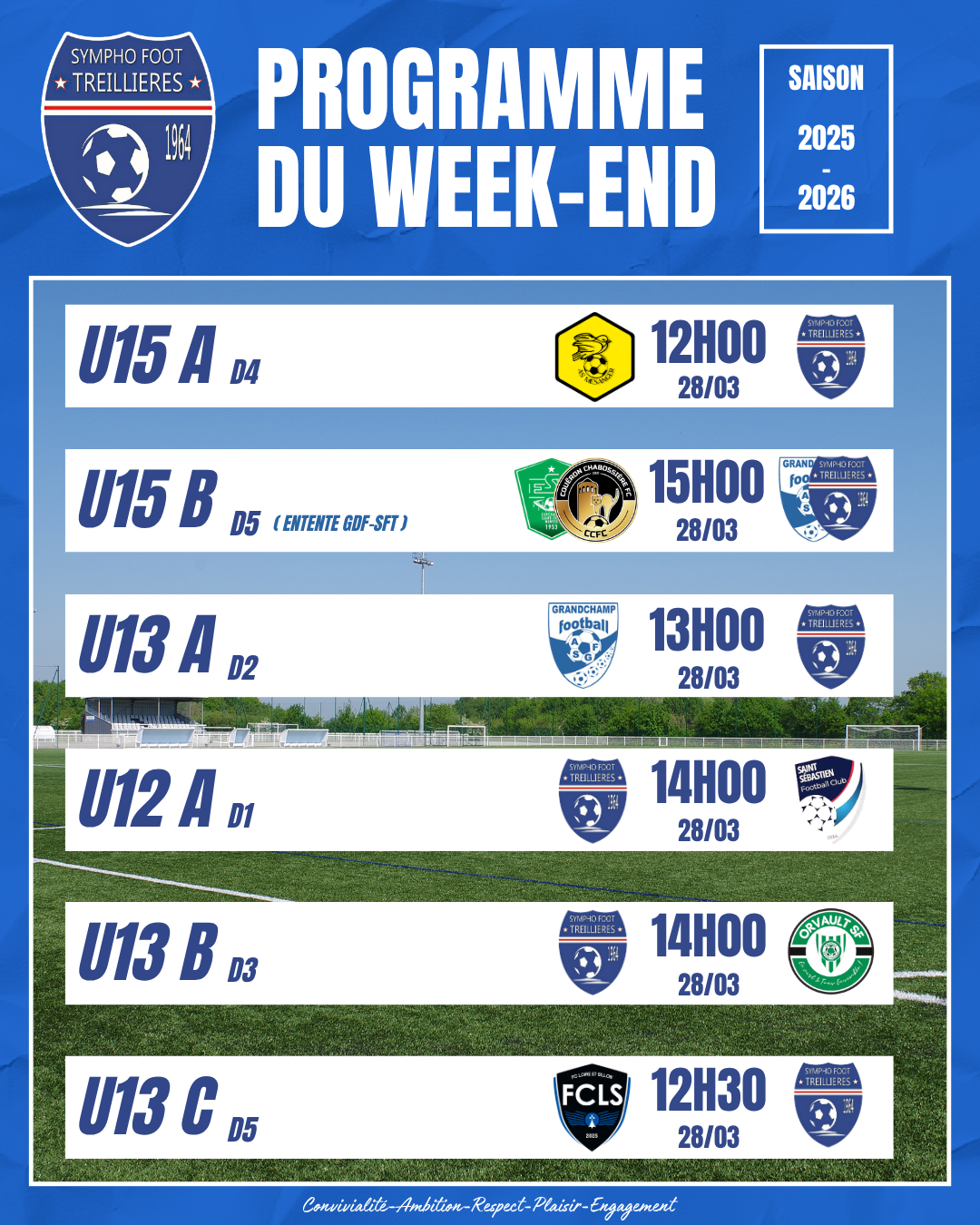 Le programme du week-end ! (27 au 30 mars)