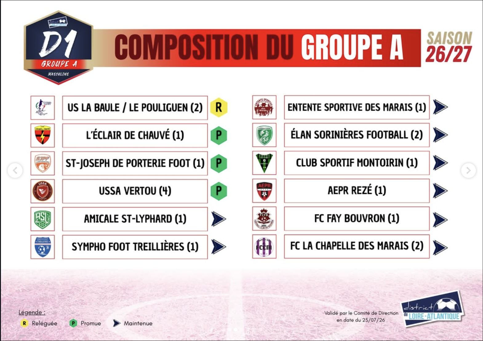 Groupes D1 et D3 + Coupe de France