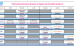 Planning des entraînements de toutes les catégories Féminines 2022-2023
